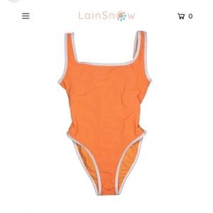 LainSnow one piece bathing suit, cantaloupe color, size Large